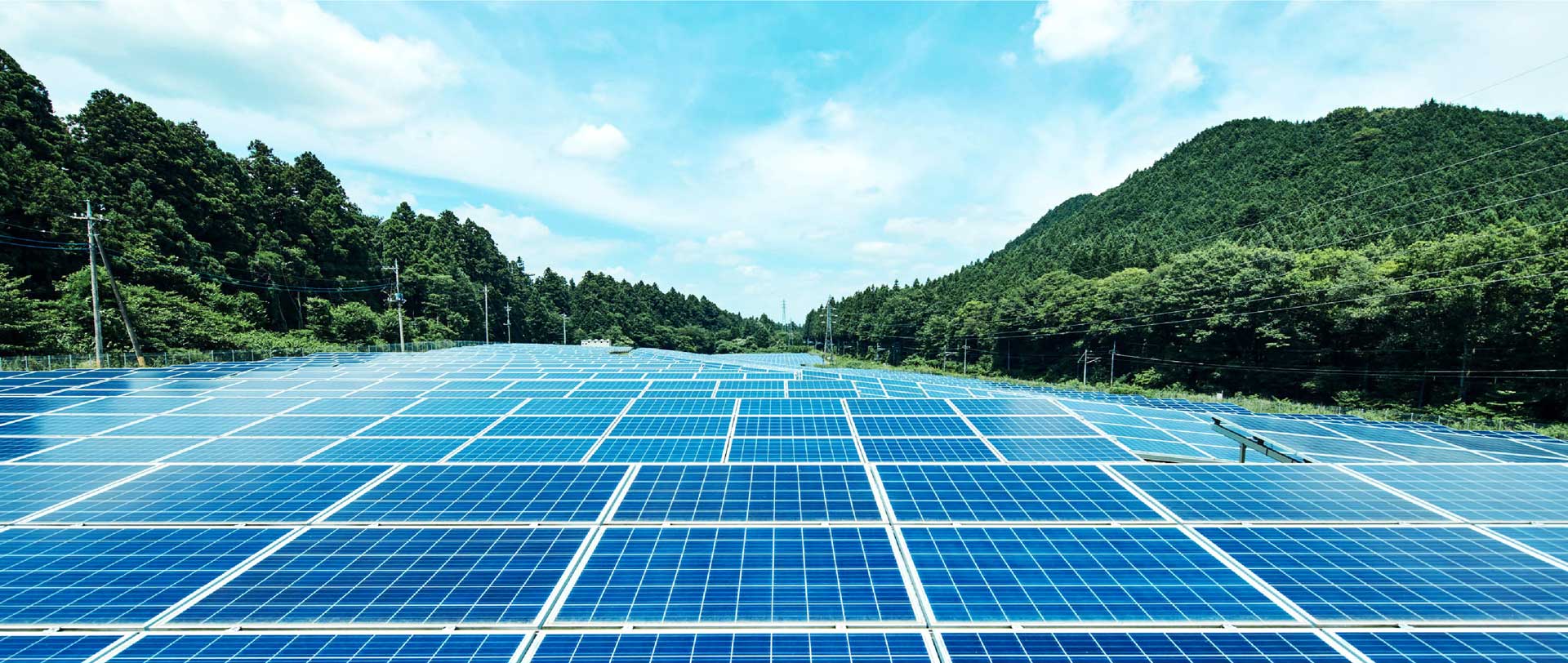 太陽光発電の写真を用いた再生可能エネルギーのイメージ